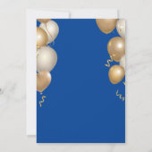 100e Birthday Blue en Gold Balloons Confetti Kaart (Achterkant)