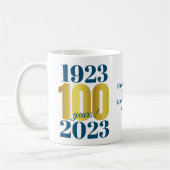 100e Birthday Blue Gold Coffee-Mok Koffiemok (Links)