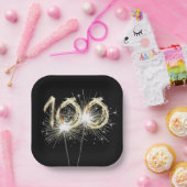 100e 'Birthday'-brochure op zwart Papieren Bordje (Feest)