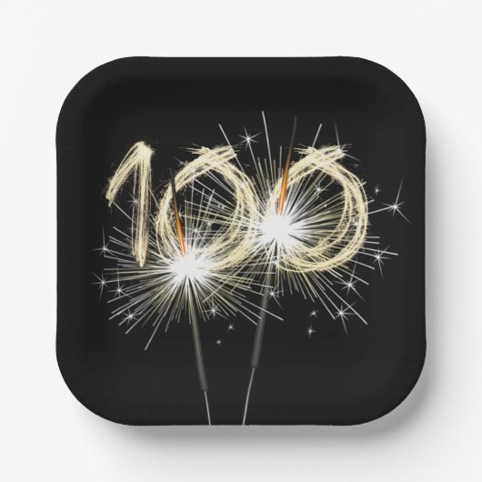 100e 'Birthday'-brochure op zwart Papieren Bordje (Voorkant)