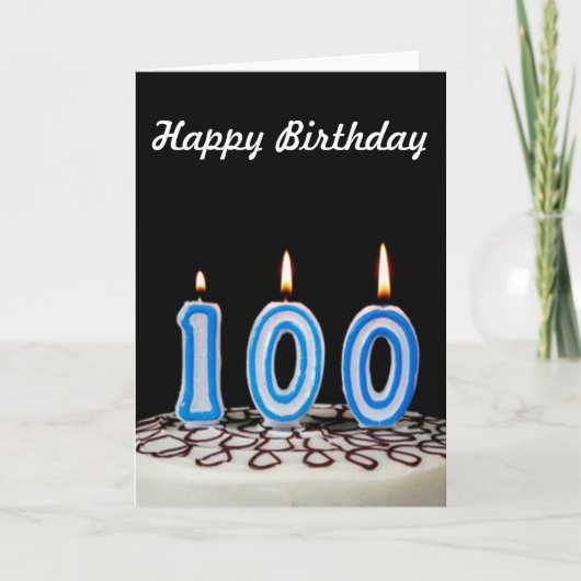 100e Birthday Cake Kaart (Voorkant)