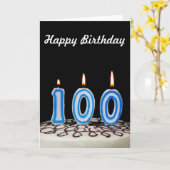 100e Birthday Cake Kaart (Gele Bloem)