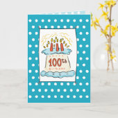 100e Birthday Cake Kaart (Gele Bloem)