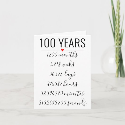 100e Birthday Card, mijlpaal, pensionering (Voorkant)