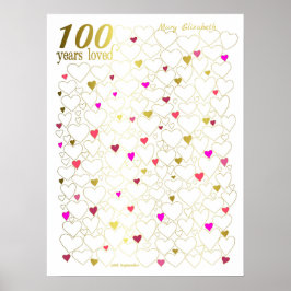 100e Birthday Guest Book Poster - 100 jaar vol