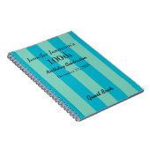 100e Birthday Party Guest Book Blue/Green Stripe Notitieboek (Rechterzijde)