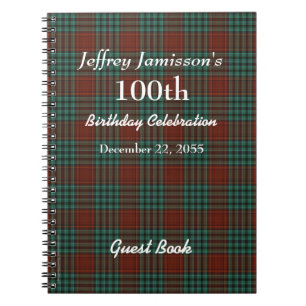 100e Birthday Party Guest Book Red & Green Pset Notitieboek