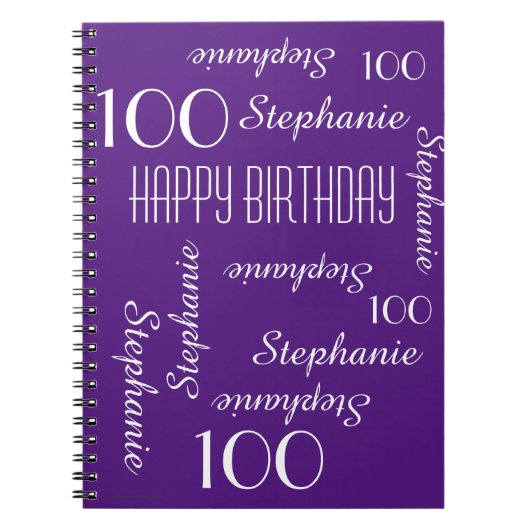 100e Birthday Party Guest Book, Repeterend Names Notitieboek (Voorkant)