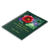 100e Birthday Party Guest Book, Vivid Red Flower Notitieboek (Linkerzijde)