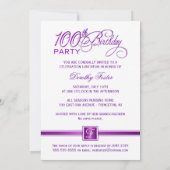 100e Birthday Party - met Monogram Kaart (Achterkant)