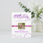 100e Birthday Party - met Monogram Kaart (Staand voorkant)