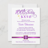 100e Birthday Party - met Monogram Kaart (Achterkant)