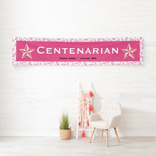 100e Birthday Pink/White Pattern Spandoek (Insitu)