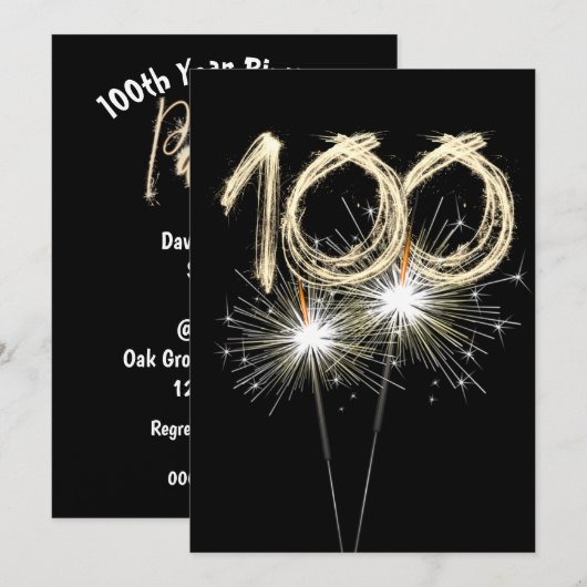 100e 'Birthday'-reserveringen Kaart (Voorkant / Achterkant)