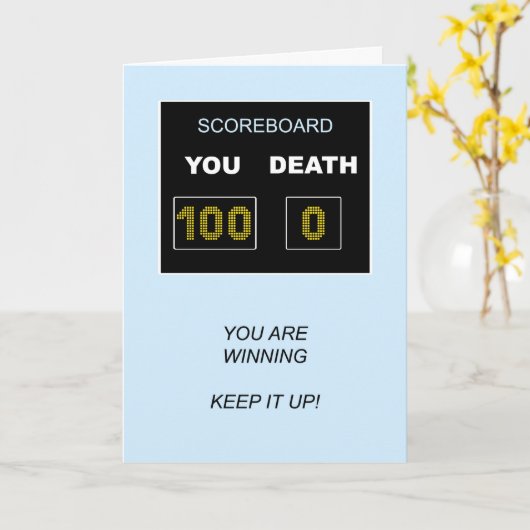 100e Birthday Scorebord Kaart (Gele Bloem)