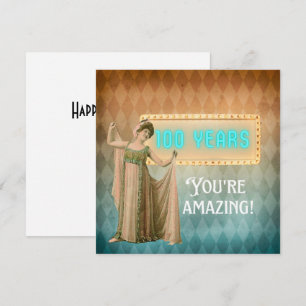 100e Birthday  Singer Flat Birthday Kaart