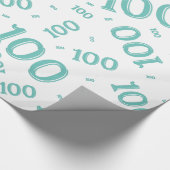 100e Blauwgroen/wit Willekeurig Getal Patroon Groo Cadeaupapier (Hoek)