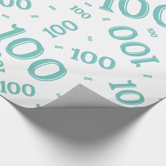 100e Blauwgroen/wit Willekeurig Getal Patroon Groo Cadeaupapier (Hoek)