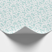 100e Blauwgroen/Wit Willekeurig Getal Patroon Klei Cadeaupapier (Hoek)