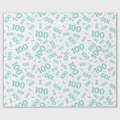 100e Blauwgroen/wit Willekeurig Getal Patroon Medi Cadeaupapier (Vlak)