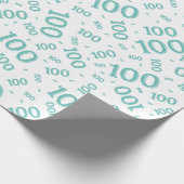 100e Blauwgroen/wit Willekeurig Getal Patroon Medi Cadeaupapier (Hoek)