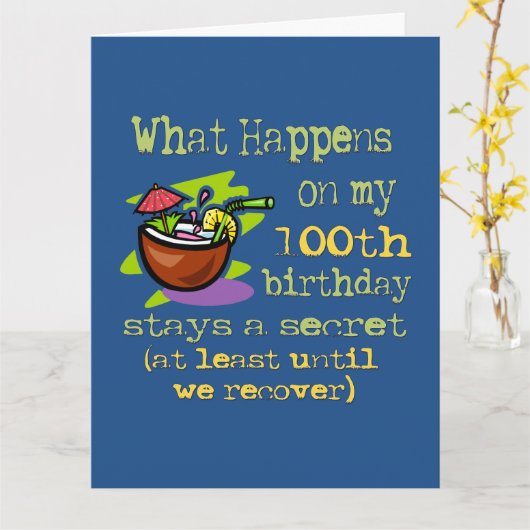 100e cadeautjes van de Birthday Party. Wat gebeurt Kaart (Gele Bloem)