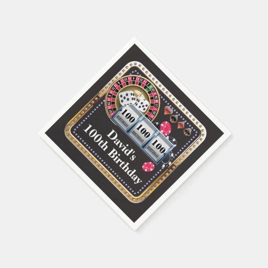 100e casino Poker-speelkaart Birthday Napkins Servet (Hoek)