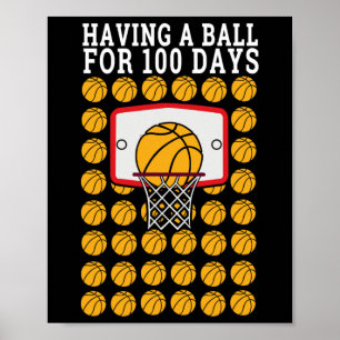 100e dag 100 bal sport basketbal poster