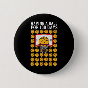 100e dag 100 bal sport basketbal ronde button 5,7 cm