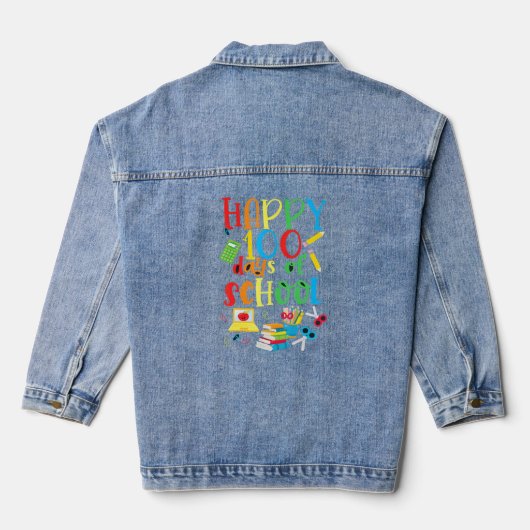 100e dag 100 dagen van het schoolkostuum denim jacket (Achterkant)
