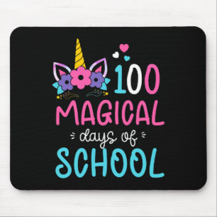 100e dag, 100 jaar, een vrolijke Unicorn, magische Muismat