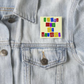 100e dag blokletters op school vierkante button 5,1 cm (In situ)