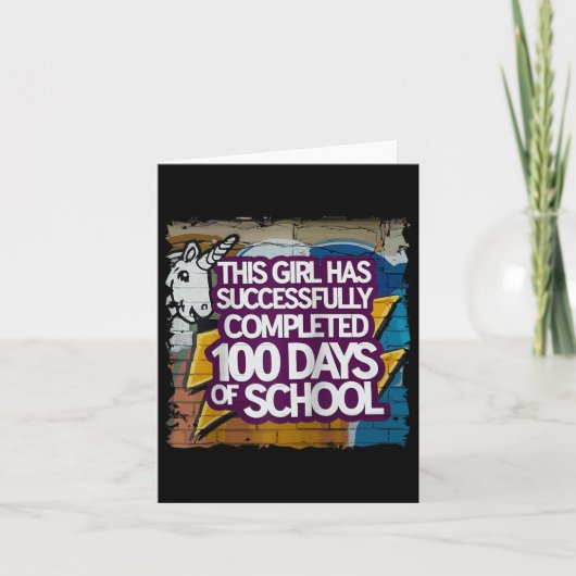 100e dag Grappige Outfit Meisjes & Student 100 Kaart (Voorkant)