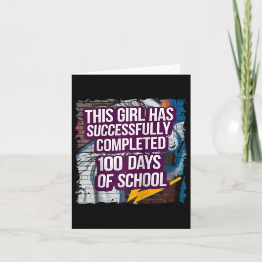 100e dag Grappige Outfit Meisjes & Student 100 Kaart (Voorkant)