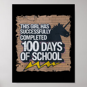 100e dag Grappige Outfit Meisjes & Student 100 Poster