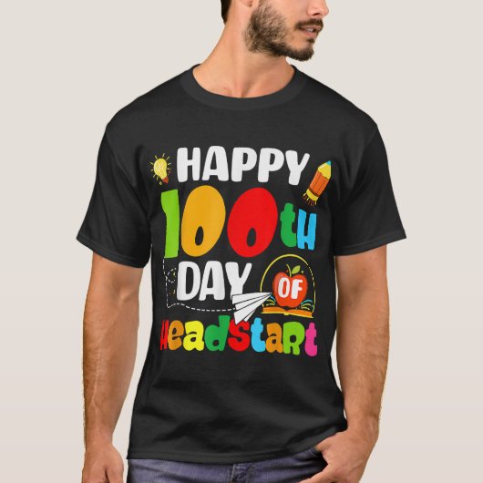 100e dag hoofdstart 100 dagen van School Te T-shirt (Voorkant)