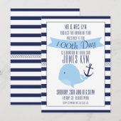 100e dag jongens Nautical Invitation Kaart (Voorkant / Achterkant)