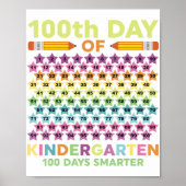 100e dag Kindergarten Smarter Kind Student Teac Poster (Voorkant)