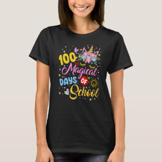 100e dag Kindergarten Unicorn Face Girl 100 mei T-shirt