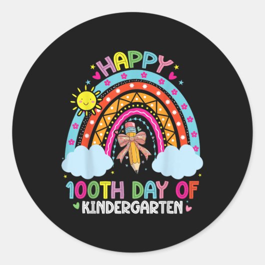 100e dag kindertuin 100 dagen school ronde sticker (Voorkant)
