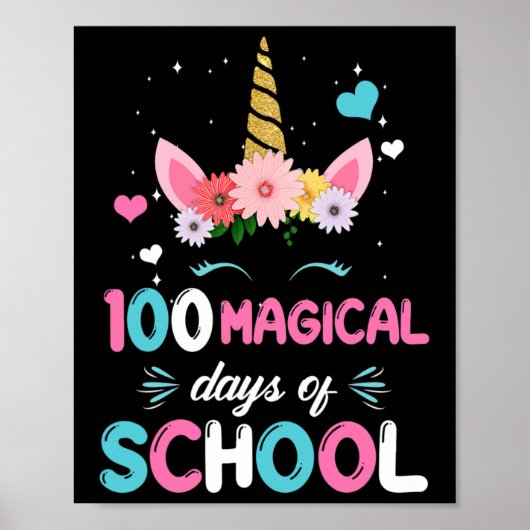 100e dag kindertuin voor meisjes 100 magische da poster (Voorkant)