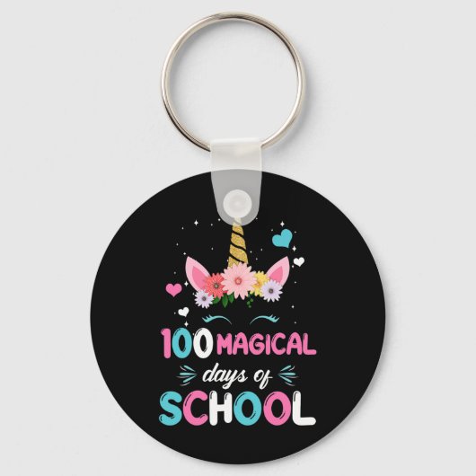 100e dag kindertuin voor meisjes 100 magische da sleutelhanger (Voorkant)