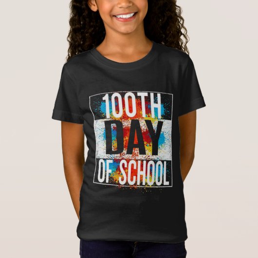100e dag kleuren op school t-shirt (Voorkant)