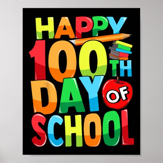 100e dag leerkracht Kinder kind 100 D Poster (Voorkant)