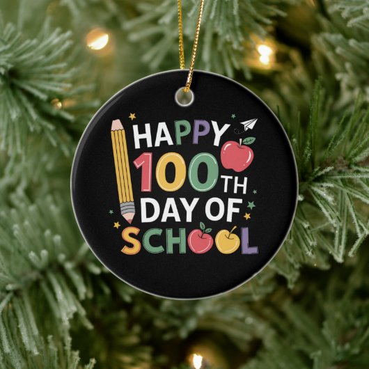 100e dag leerkrachten 100 dagen lang keramisch ornament (Boom)