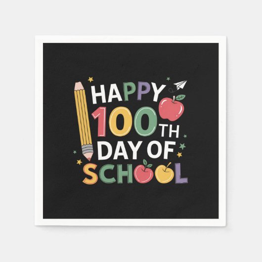 100e dag leerkrachten 100 dagen lang servet (Voorkant)