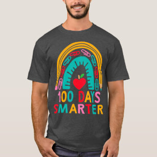 100e dag leraar 00 dagen slimmere regenboog t-shirt