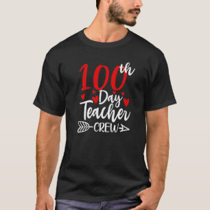 100e Dag Lerarencrew Hartjes 100 Dagen School F T-shirt