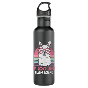 100e dag Llamazing Llama 100 jaar oude dag Waterfles
