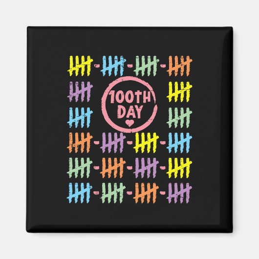 100e dag regenbooglijnen tekenen 100 dagen SC Magneet (Voorkant)